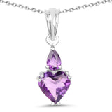 2.37 Carat Genuine Amethyst .925 Sterling Silver Pendant