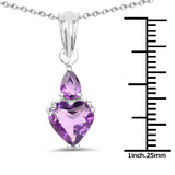 2.37 Carat Genuine Amethyst .925 Sterling Silver Pendant