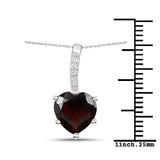 3.09 Carat Genuine Hydrabadi Garnet and White Topaz .925 Sterling Silver Pendant