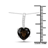 2.09 Carat Genuine Smoky Quartz and White Topaz .925 Sterling Silver Pendant