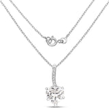 4.46 Carat Genuine White Cubic Zirconia .925 Sterling Silver Pendant