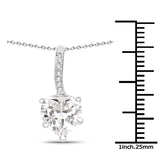 4.46 Carat Genuine White Cubic Zirconia .925 Sterling Silver Pendant