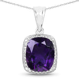 4.20 Carat Genuine Amethyst Sterling Silver Pendant