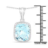 4.70 Carat Genuine Blue Topaz .925 Sterling Silver Pendant