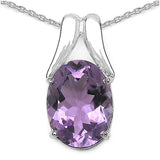 8.35 Carat Genuine Amethyst .925 Sterling Silver Pendant