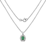 0.73 Carat Genuine Emerald Sterling Silver Pendant