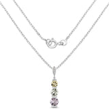 8.12 Carat Genuine Multi Stone .925 Sterling Silver Pendant