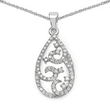 0.56 Carat Genuine White Diamond .925 Sterling Silver Pendant