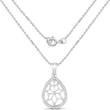 0.45 Carat Genuine White Diamond .925 Sterling Silver Pendant