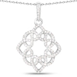 0.66 Carat Genuine White Diamond .925 Sterling Silver Pendant