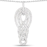 0.73 Carat Genuine White Diamond .925 Sterling Silver Pendant