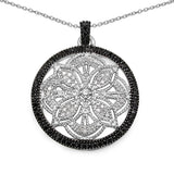 0.50 Carat Genuine Black Diamond & White Diamond .925 Sterling Silver Pendant