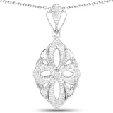 0.23 Carat Genuine White Diamond .925 Sterling Silver Pendant