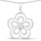 0.46 Carat Genuine White Diamond .925 Sterling Silver Pendant