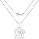 0.46 Carat Genuine White Diamond .925 Sterling Silver Pendant
