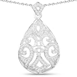0.55 Carat Genuine White Diamond .925 Sterling Silver Pendant