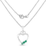 0.21 Carat Genuine Emerald .925 Sterling Silver Pendant