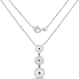 0.51 Carat Genuine Blue Diamond and White Diamond .925 Sterling Silver Pendant