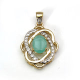 2.15 Carat Genuine Emerald and White Topaz .925 Sterling Silver Pendant