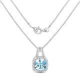 3.81 ct. Genuine Blue Topaz and White Topaz .925 Sterling Silver Pendant