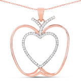 14K Rose Gold Plated 0.19 Carat Genuine White Diamond .925 Sterling Silver Pendant