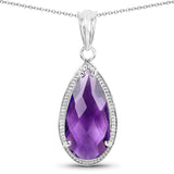 5.30 Carat Genuine Amethyst .925 Sterling Silver Pendant