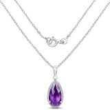 5.30 Carat Genuine Amethyst .925 Sterling Silver Pendant