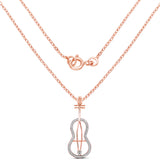 14K Rose Gold Plated 0.25 Carat Genuine White Diamond .925 Sterling Silver Pendant