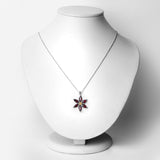 4.13 Carat Genuine Rhodolite and Citrine .925 Sterling Silver Pendant