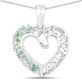 0.98 Carat Genuine Green Sapphire .925 Sterling Silver Pendant