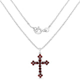 4.41 Carat Genuine Garnet and White Topaz .925 Sterling Silver Pendant