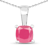 1.80 Carat Genuine Emerald, Glass Filled Ruby & Glass Filled Sapphire .925 Sterling Silver Pendant