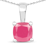 3.00 Carat Genuine Emerald, Glass Filled Ruby & Glass Filled Sapphire .925 Sterling Silver Pendant