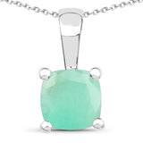 3.00 Carat Genuine Emerald, Glass Filled Ruby & Glass Filled Sapphire .925 Sterling Silver Pendant
