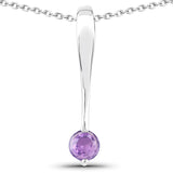 0.45 Carat Genuine Amethyst .925 Sterling Silver Pendant