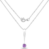 0.45 Carat Genuine Amethyst .925 Sterling Silver Pendant