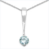 0.60 Carat Genuine Blue Topaz .925 Sterling Silver Pendant