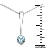 0.60 Carat Genuine Blue Topaz .925 Sterling Silver Pendant