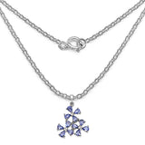 1.71 Carat Tanzanite & White Diamond 10K White Gold Pendant
