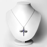 1.99 Carat Genuine Tanzanite and White Zircon .925 Sterling Silver Pendant