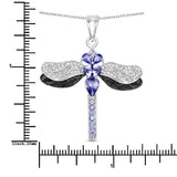 1.99 Carat Genuine Tanzanite and White Zircon .925 Sterling Silver Pendant