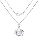 7.43 Carat Genuine White Rainbow Moonstone Crystal Quartz & White Topaz .925 Sterling Silver Pendant