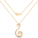 0.50 Carat Genuine Ethiopian Opal and White Diamond 14K Yellow Gold Pendant