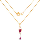 0.99 Carat Genuine Ruby and White Diamond 14K Yellow Gold Pendant