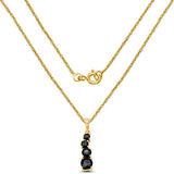 1.20 Carat Genuine Blue Sapphire 14K Yellow Gold Pendant