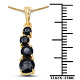 1.20 Carat Genuine Blue Sapphire 14K Yellow Gold Pendant