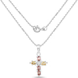 1.02 Carat Genuine Multi Sapphire .925 Sterling Silver Pendant