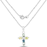 1.12 Carat Genuine Multi Diamond .925 Sterling Silver Pendant