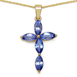 1.70 Carat Tanzanite 10K Yellow Gold Pendant