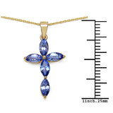 1.70 Carat Tanzanite 10K Yellow Gold Pendant